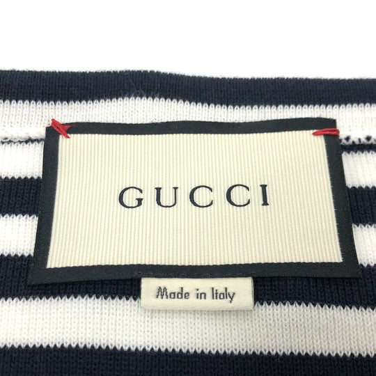 GUCCI sweat 461177 cotton White x black tops Border octopus motif mens XS Used Authentic