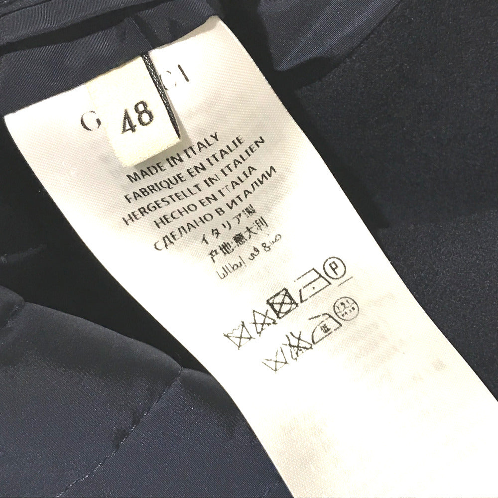 GUCCI pea coat 451131 wool Navy By color Silvi Web Ribbon mens 48 Used Authentic