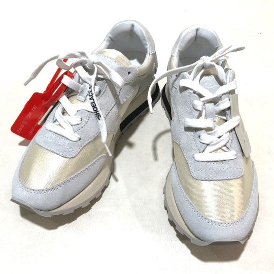 OFF-WHITE sneakers suede white shoes shoes Women 38 Used Authentic