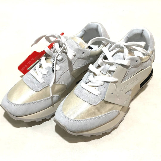 OFF-WHITE sneakers suede white shoes shoes Women 38 Used Authentic