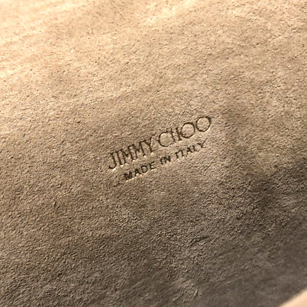 JIMMY CHOO Shoulder Bag GNL163 leather Light Mocha x Gold Metal ChainShoulder Leila Women Used Authentic
