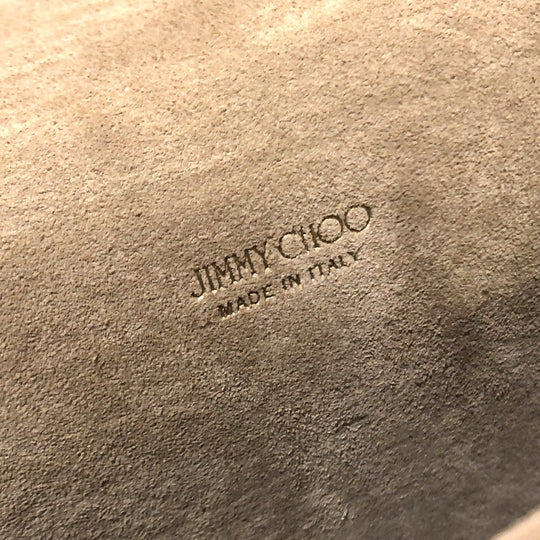 JIMMY CHOO Shoulder Bag GNL163 leather Light Mocha x Gold Metal ChainShoulder Leila Women Used Authentic