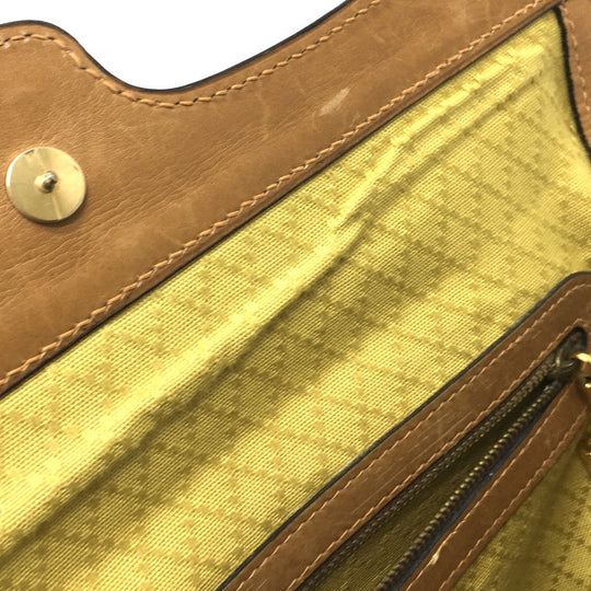 GUCCI Shoulder Bag 067 GG canvas / leather Brown Micro GG Old Gucci Women Used Authentic