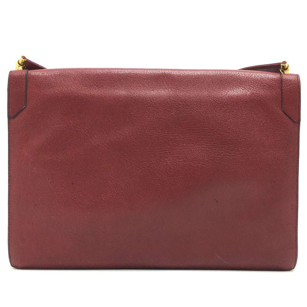 Christian Dior Shoulder Bag leather Red CDMetal Old vintage Women Used Authentic
