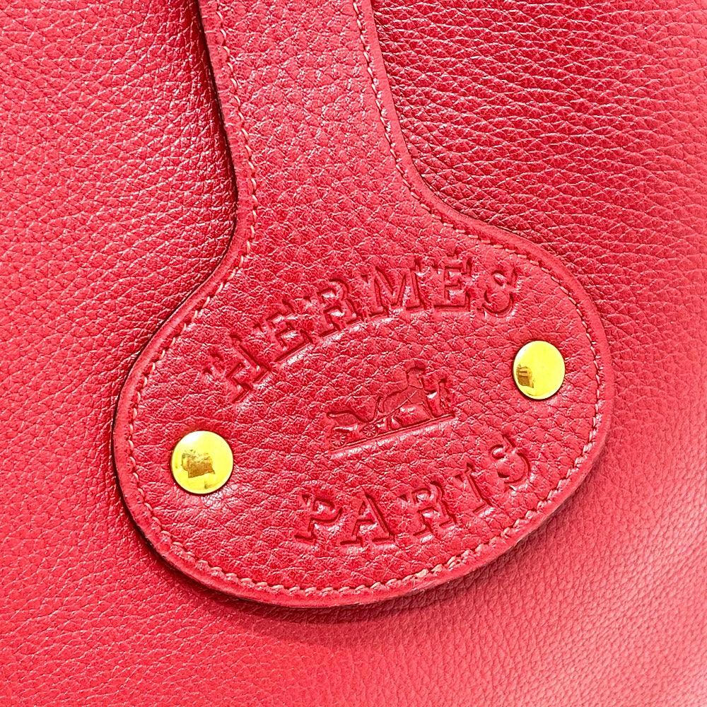 HERMES Shoulder Bag Taurillon Clemence Red Rodeo Women Used Authentic