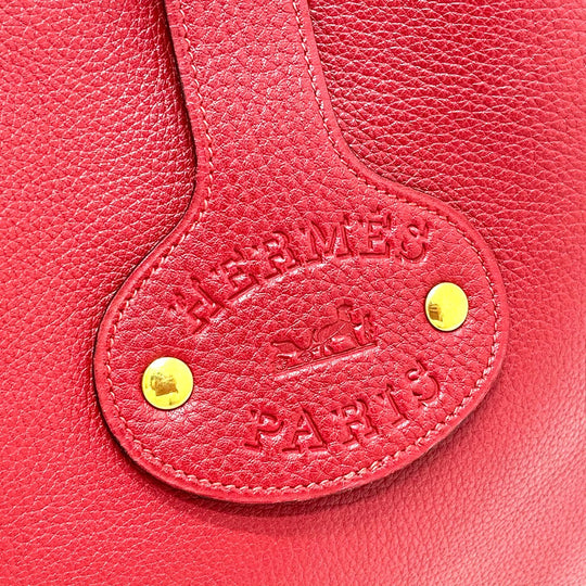 HERMES Shoulder Bag Taurillon Clemence Red Rodeo Women Used Authentic