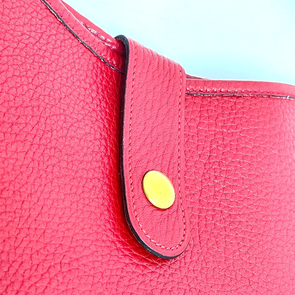 HERMES Shoulder Bag Taurillon Clemence Red Rodeo Women Used Authentic