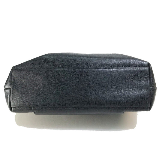 CHANEL Shoulder Bag Caviar skin black COCO Mark Coco ball Women Used Authentic