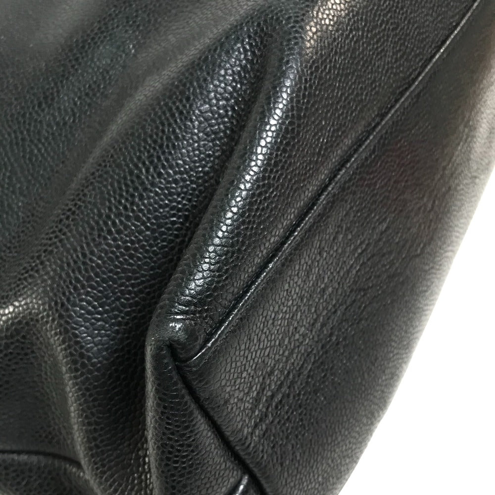 CHANEL Shoulder Bag Caviar skin black COCO Mark Coco ball Women Used Authentic