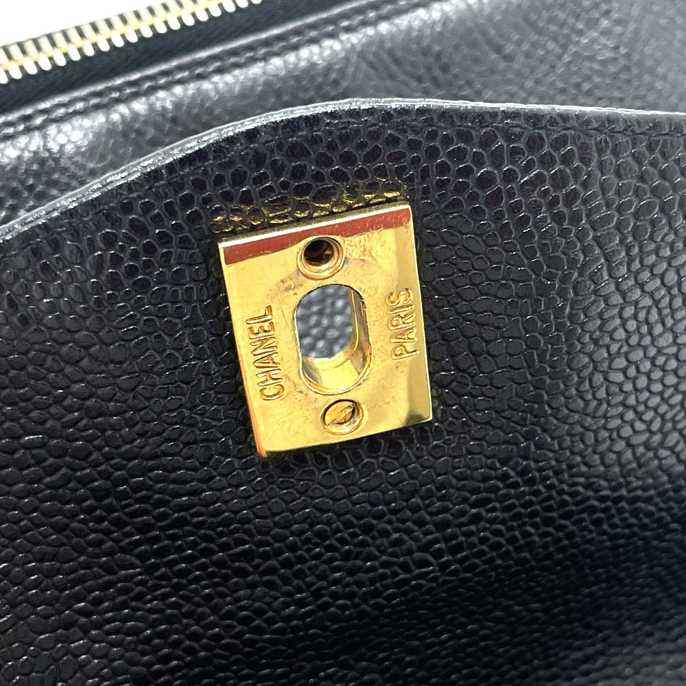 CHANEL Shoulder Bag Caviar skin black COCO Mark Coco ball Women Used Authentic