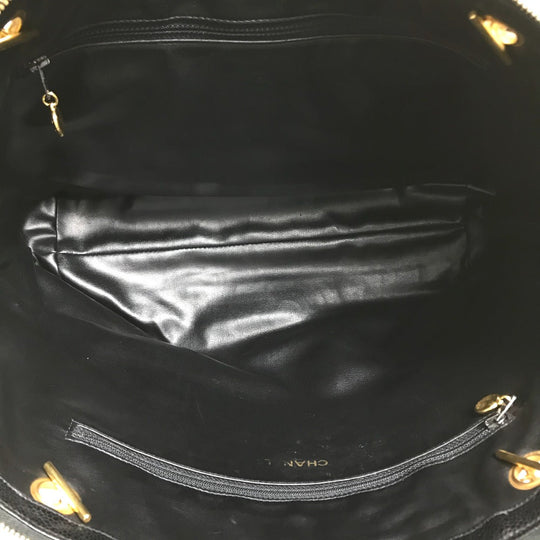 CHANEL Shoulder Bag Caviar skin black COCO Mark Coco ball Women Used Authentic