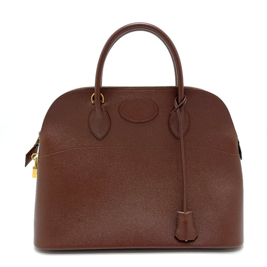 HERMES Handbag leather Brown Bored 35 Women Used Authentic