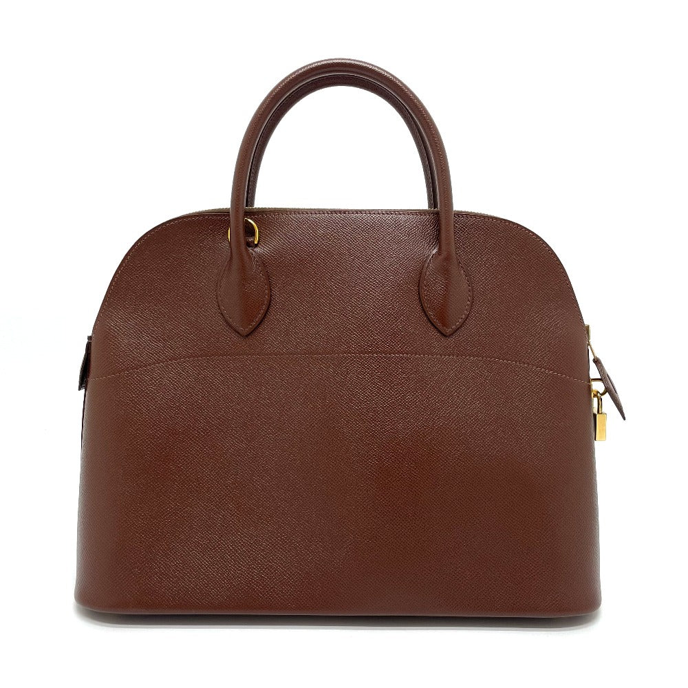 HERMES Handbag leather Brown Bored 35 Women Used Authentic