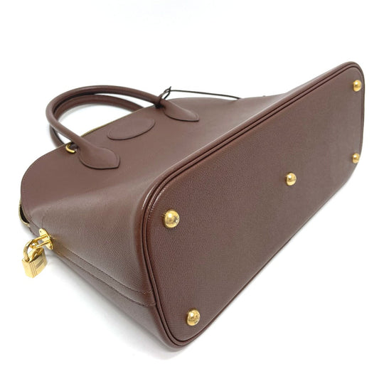 HERMES Handbag leather Brown Bored 35 Women Used Authentic