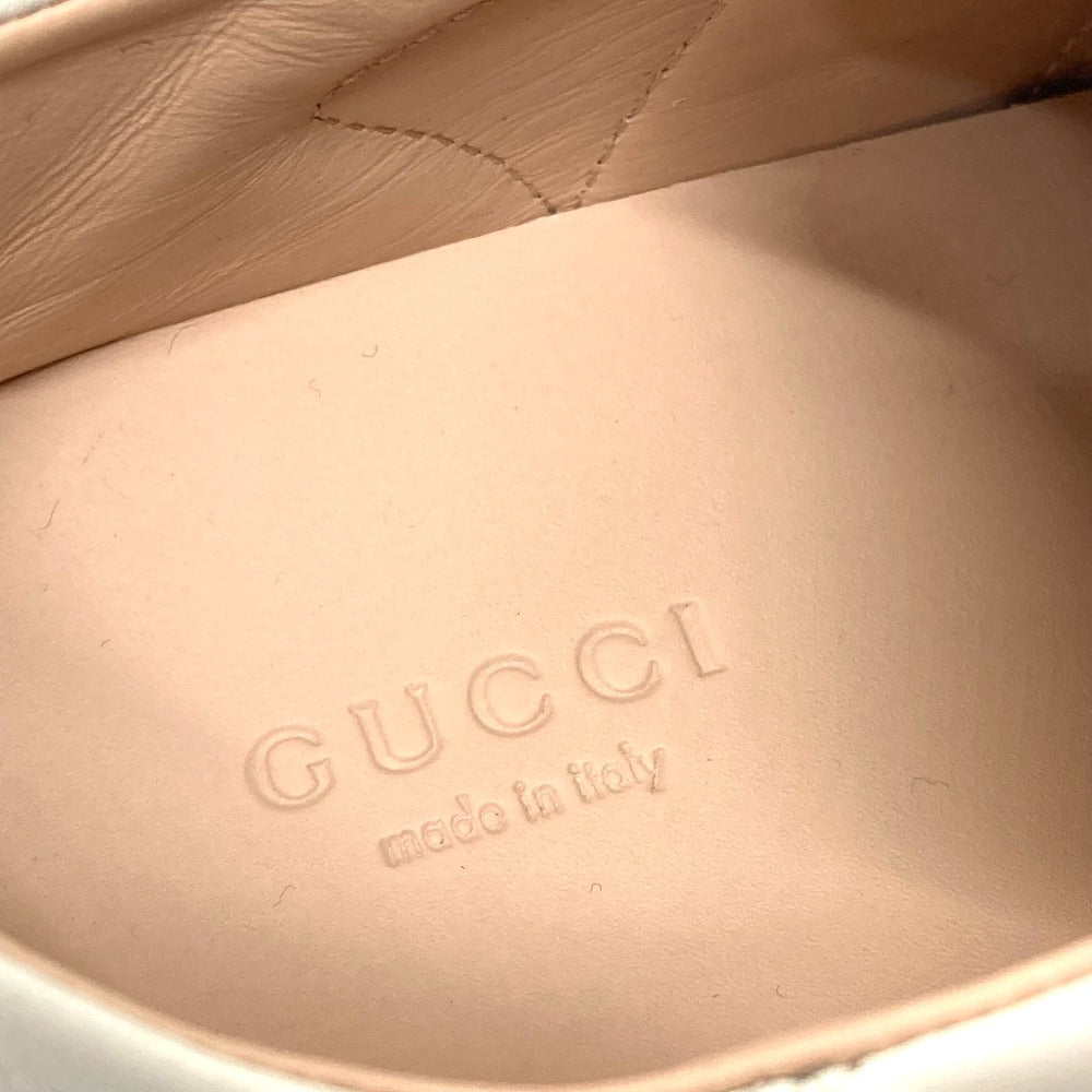GUCCI sneakers 524989 Leather, Velour White x red x blue ribbon Bee bee Women 34 Used Authentic