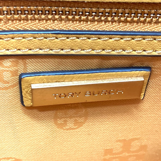 Tory Burch Shoulder Bag Lamb leather yellow logo Women Used Authentic