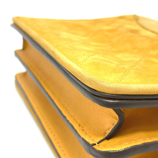 Tory Burch Shoulder Bag Lamb leather yellow logo Women Used Authentic