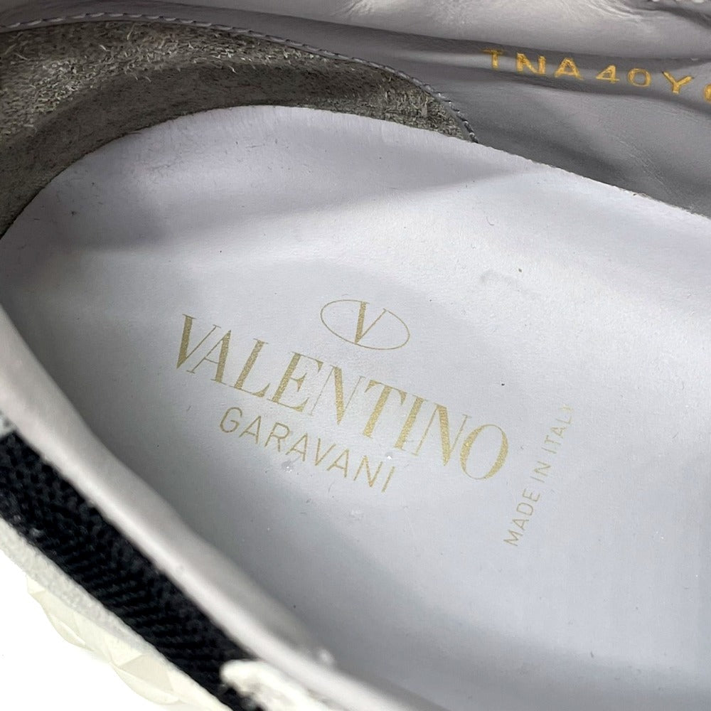 Valentino Garavani sneakers suede Gray x black Rock studs mens 42 Used Authentic