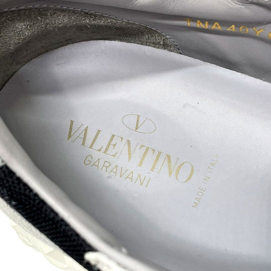 Valentino Garavani sneakers suede Gray x black Rock studs mens 42 Used Authentic