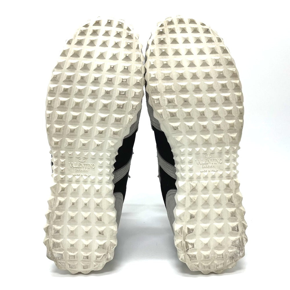 Valentino Garavani sneakers suede Gray x black Rock studs mens 42 Used Authentic
