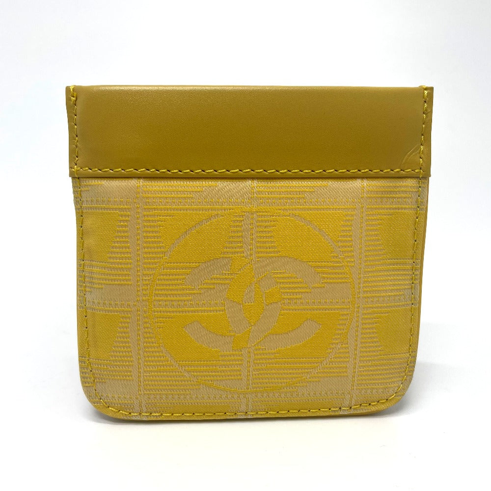 CHANEL Coin case Leather / PVC yellow CC COCO Mark New travel line Women Used Authentic