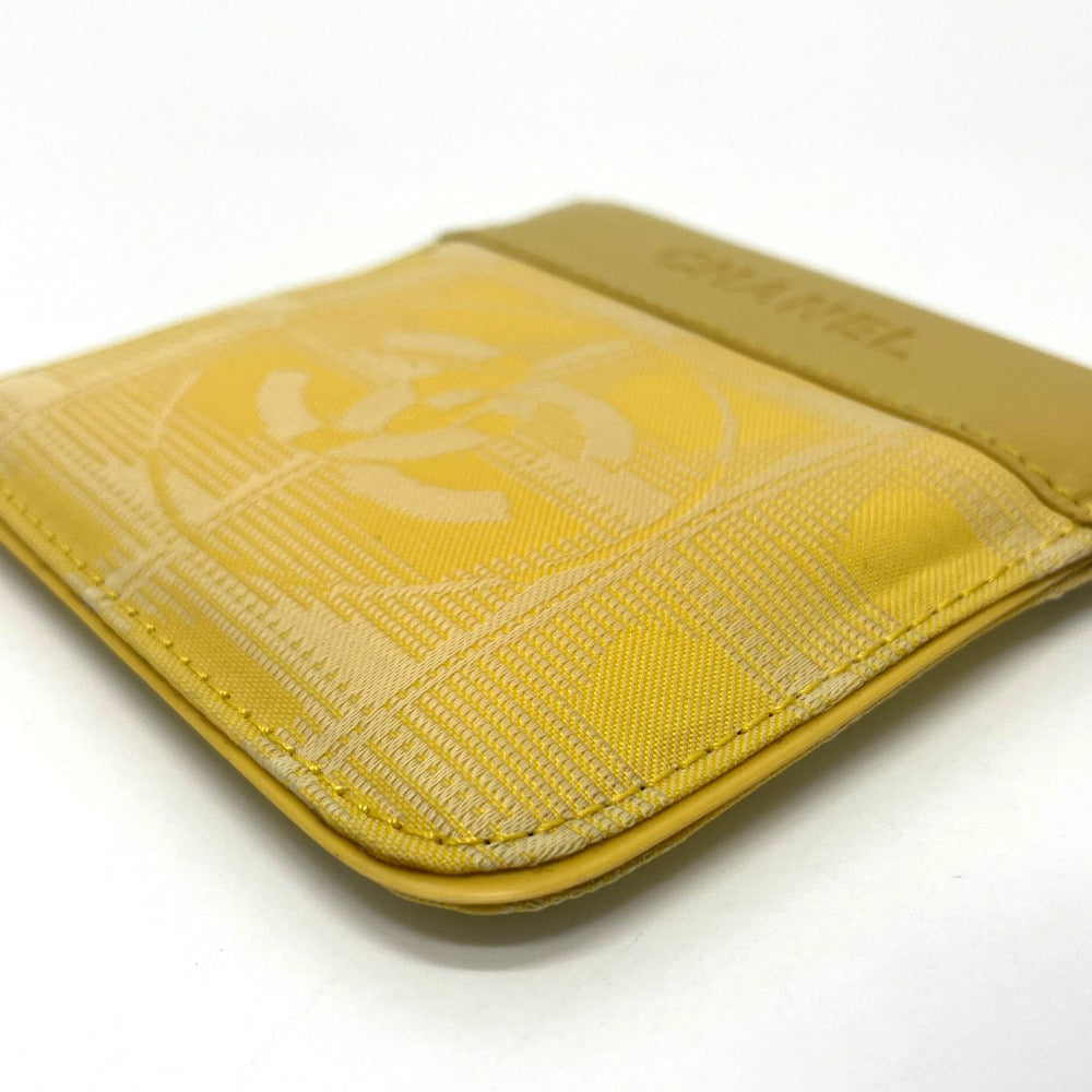 CHANEL Coin case Leather / PVC yellow CC COCO Mark New travel line Women Used Authentic