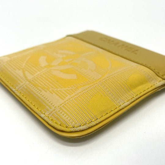 CHANEL Coin case Leather / PVC yellow CC COCO Mark New travel line Women Used Authentic