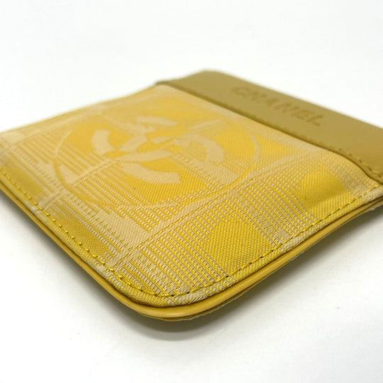 CHANEL Coin case Leather / PVC yellow CC COCO Mark New travel line Women Used Authentic
