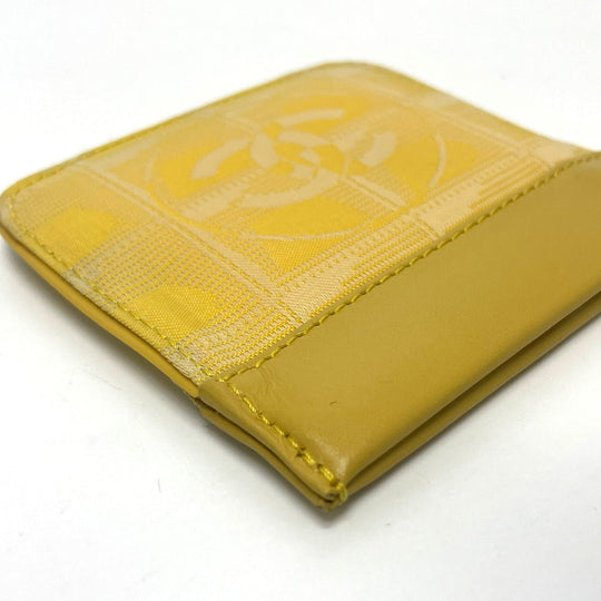 CHANEL Coin case Leather / PVC yellow CC COCO Mark New travel line Women Used Authentic