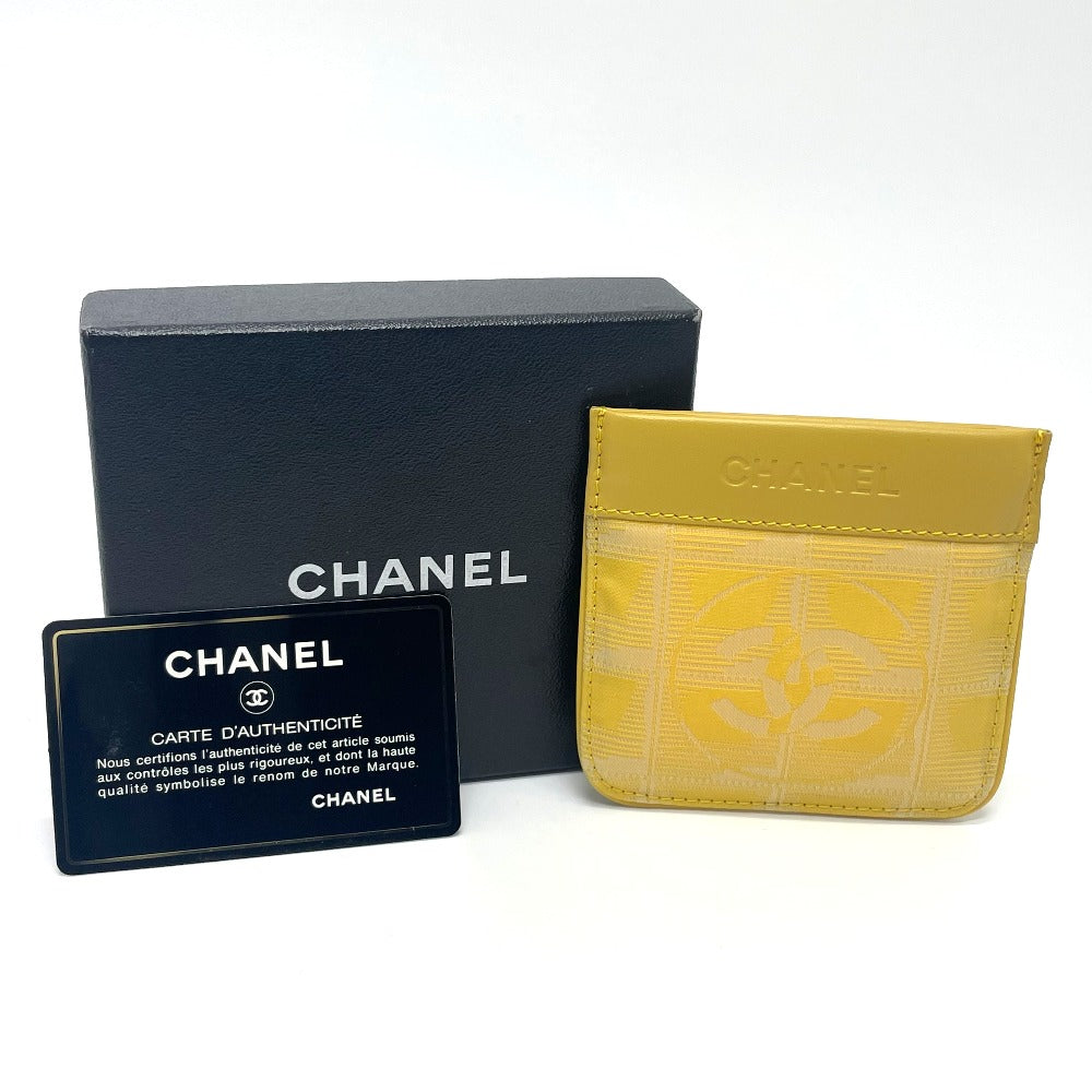 CHANEL Coin case Leather / PVC yellow CC COCO Mark New travel line Women Used Authentic