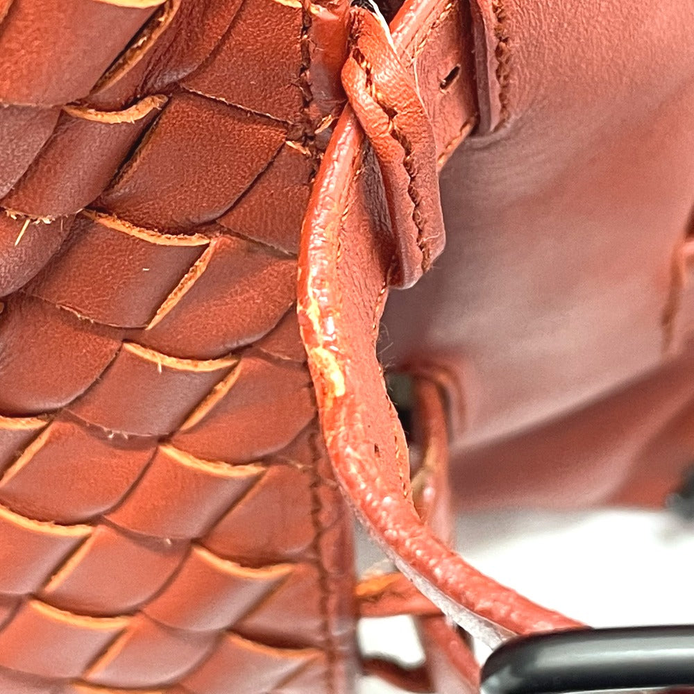 BOTTEGAVENETA Sling bag 121604 leather Red brown type INTRECCIATO Side belt unisex(Unisex) Used Authentic