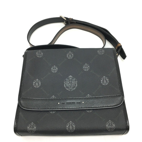Berluti Shoulder Bag PVC canvas / leather black Flaneur Small mens Used Authentic