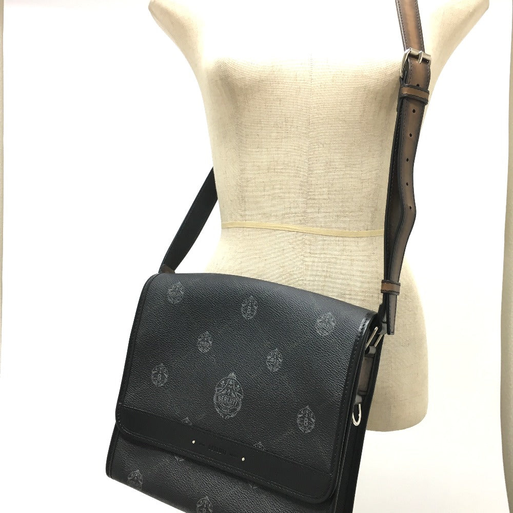 Berluti Shoulder Bag PVC canvas / leather black Flaneur Small mens Used Authentic