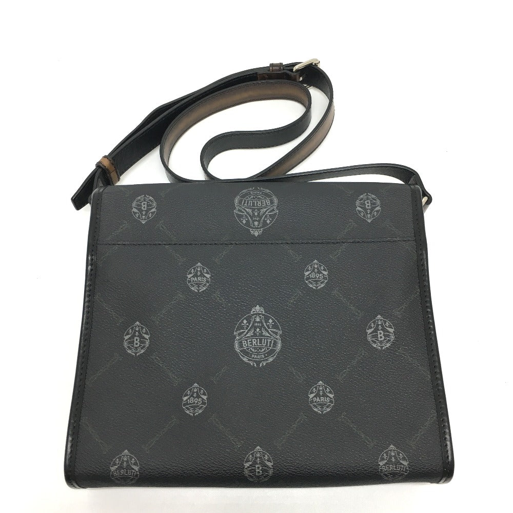 Berluti Shoulder Bag PVC canvas / leather black Flaneur Small mens Used Authentic