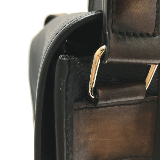 Berluti Shoulder Bag PVC canvas / leather black Flaneur Small mens Used Authentic