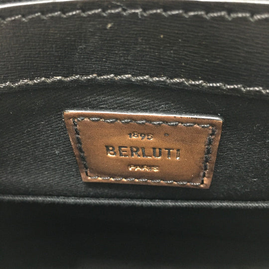 Berluti Shoulder Bag PVC canvas / leather black Flaneur Small mens Used Authentic