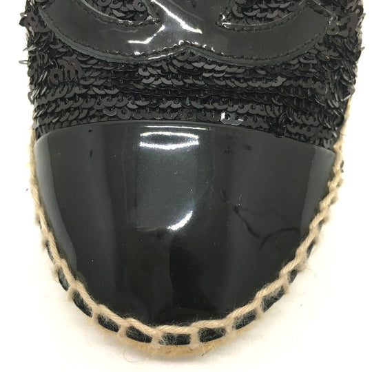 CHANEL Slip-on G29762 Patent Leather, Sequins black CCCOCO Mark 16C sequins Women 37 Used Authentic