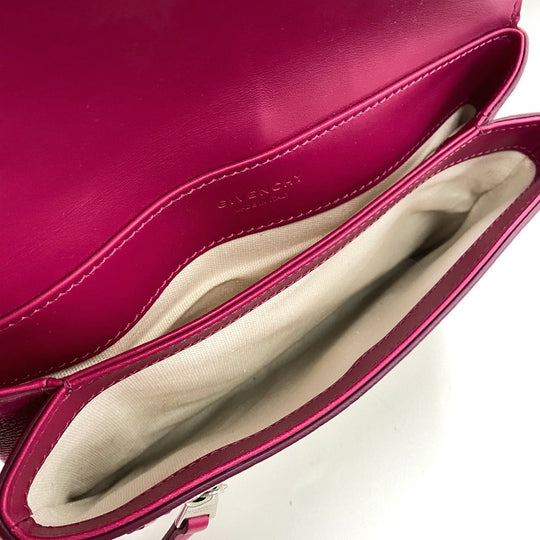 GIVENCHY Shoulder Bag leather Pink x White flap duet Women Used Authentic