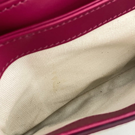 GIVENCHY Shoulder Bag leather Pink x White flap duet Women Used Authentic