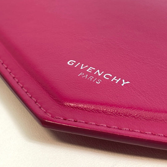 GIVENCHY Shoulder Bag leather Pink x White flap duet Women Used Authentic