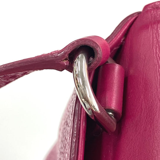 GIVENCHY Shoulder Bag leather Pink x White flap duet Women Used Authentic
