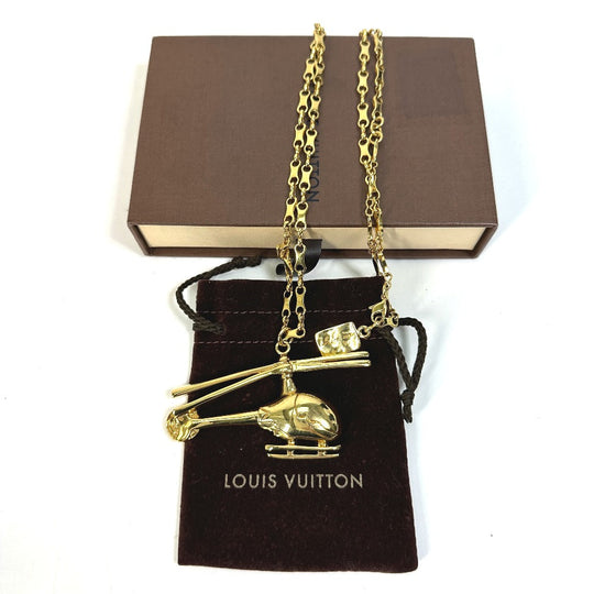 LOUIS VUITTON Necklace MP0329 Gold Plated gold Accessories helicopter
