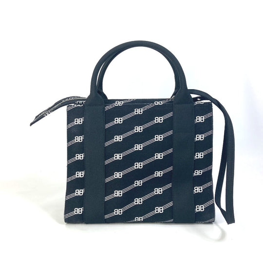 BALENCIAGA Handbag 620884 canvas black BB Trade S Women Used Authentic
