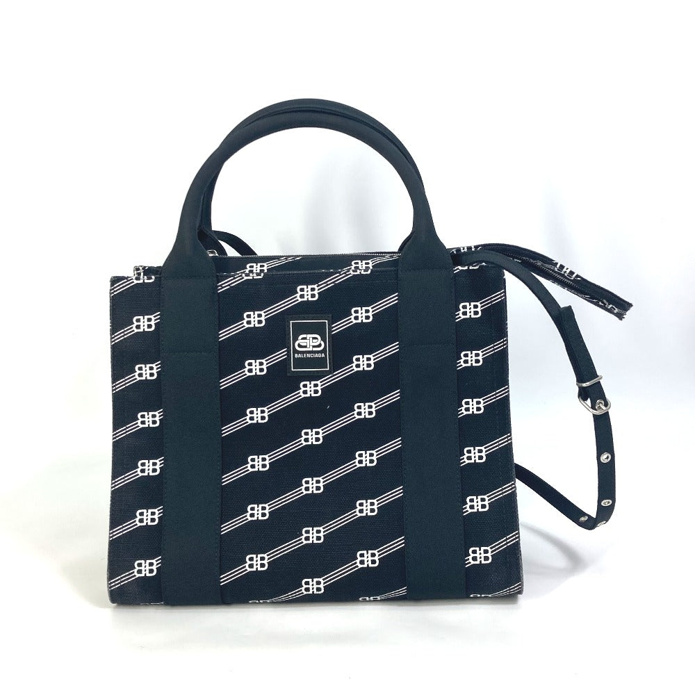 BALENCIAGA Handbag 620884 canvas black BB Trade S Women Used Authentic