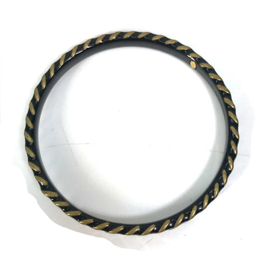CHANEL Bangle metal black COCO Mark CC Accessories Bracelets Women Used Authentic