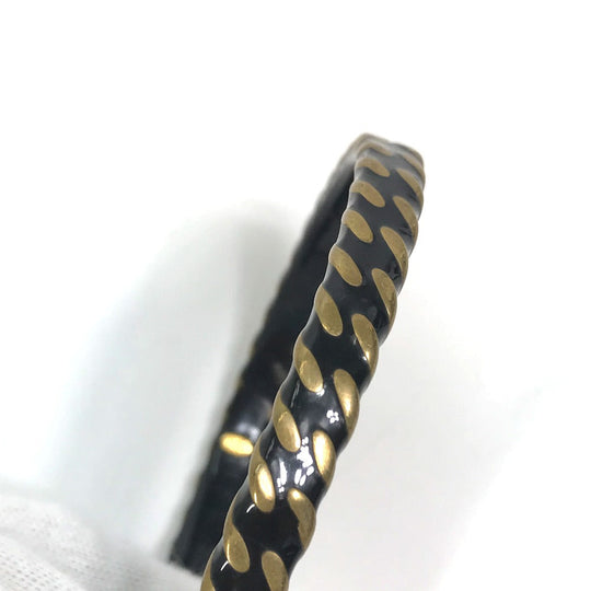 CHANEL Bangle metal black COCO Mark CC Accessories Bracelets Women Used Authentic