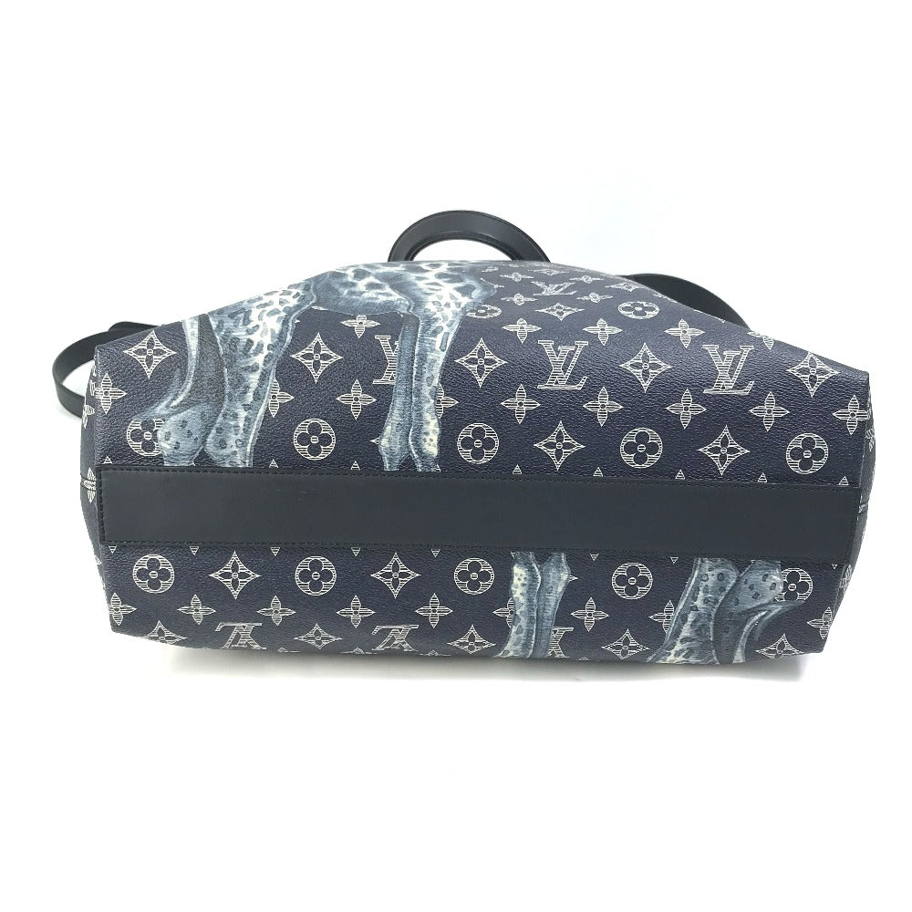 LOUIS VUITTON Tote Bag M54127 Monogram savanna canvas Navy Monogram savanna Jake and Dinos Chapman mens Used Authentic