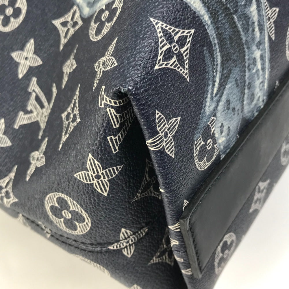 LOUIS VUITTON Tote Bag M54127 Monogram savanna canvas Navy Monogram savanna Jake and Dinos Chapman mens Used Authentic