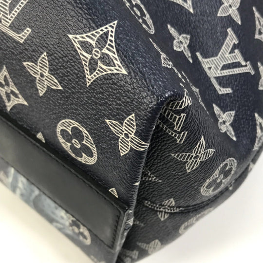 LOUIS VUITTON Tote Bag M54127 Monogram savanna canvas Navy Monogram savanna Jake and Dinos Chapman mens Used Authentic