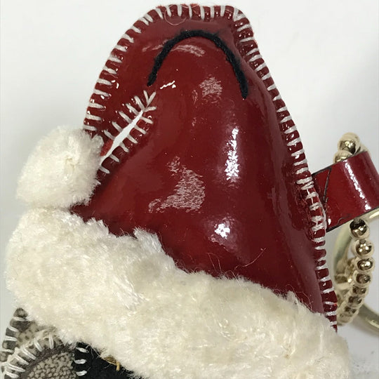 GUCCI Bag charm GG Supreme Canvas beige Gucciori Santa Claus Christmas Keyring GG Chihuahua dog